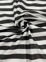 Poly Cotton 1" Stripe Print Poly Cotton Fabric - Black/White, Navy Blue/White, Pink/White, Red/White, Red/Black, Silver/White, Turquoise/White, Yellow/White, Yellow/Black, Yellow/Lilac, 58" Width (1 Yard)