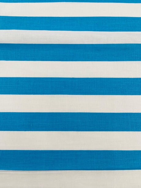 Poly Cotton 1" Stripe Print Poly Cotton Fabric - Black/White, Navy Blue/White, Pink/White, Red/White, Red/Black, Silver/White, Turquoise/White, Yellow/White, Yellow/Black, Yellow/Lilac, 58" Width (1 Yard)