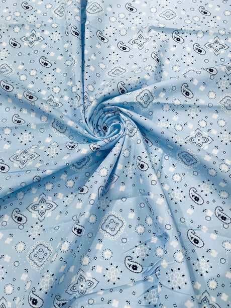Poly Cotton Bandanna Print Fabric - Bandanna Print, 58/59" Width (1 Yard)