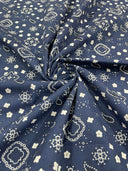 Poly Cotton Bandanna Print Fabric - Bandanna Print, 58/59" Width (1 Yard)