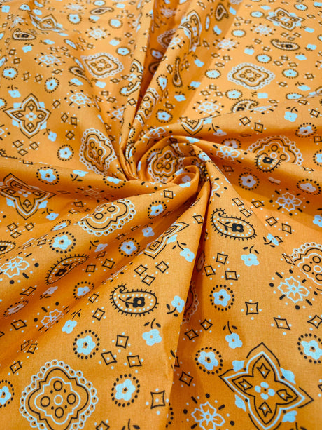Poly Cotton Bandanna Print Fabric - Bandanna Print, 58/59" Width (1 Yard)