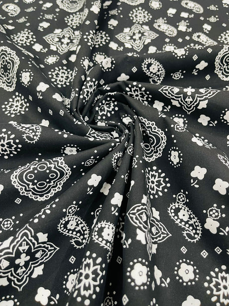 Poly Cotton Bandanna Print Fabric - Bandanna Print, 58/59" Width (1 Yard)