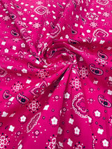 Poly Cotton Bandanna Print Fabric - Bandanna Print, 58/59" Width (1 Yard)