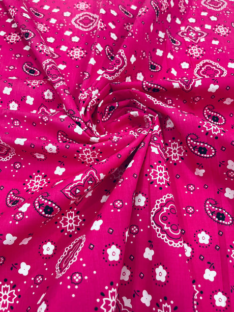Poly Cotton Bandanna Print Fabric - Bandanna Print, 58/59" Width (1 Yard)