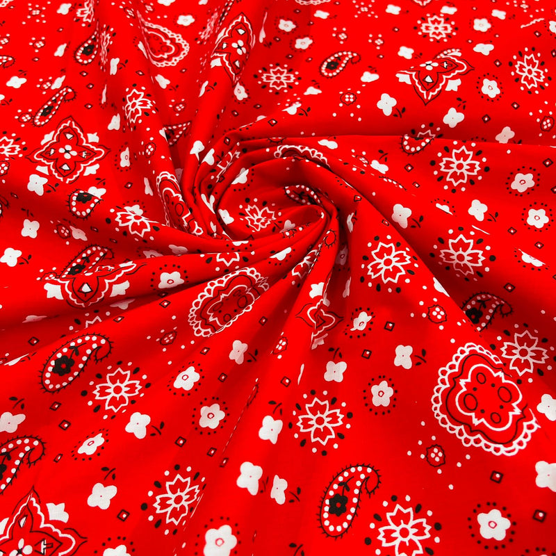 Poly Cotton Bandanna Print Fabric - Bandanna Print, 58/59" Width (1 Yard)