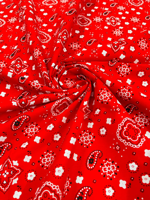 Poly Cotton Bandanna Print Fabric - Bandanna Print, 58/59" Width (1 Yard)
