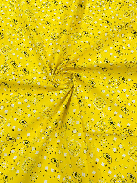 Poly Cotton Bandanna Print Fabric - Bandanna Print, 58/59" Width (1 Yard)