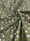 Poly Cotton Bandanna Print Fabric - Bandanna Print, 58/59" Width (1 Yard)