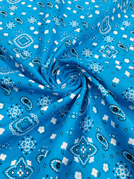 Poly Cotton Bandanna Print Fabric - Bandanna Print, 58/59" Width (1 Yard)