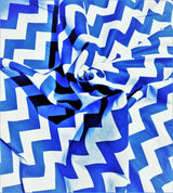 Poly Cotton Chevron Print Fabric - Black On White Chevron Zig Zag, 58-60" Width, 1" Repeat (1 Yard)