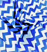 Poly Cotton Chevron Print Fabric - Black On White Chevron Zig Zag, 58-60" Width, 1" Repeat (1 Yard)