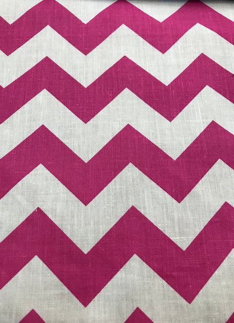 Poly Cotton Chevron Print Fabric - Black On White Chevron Zig Zag, 58-60" Width, 1" Repeat (1 Yard)