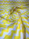 Poly Cotton Chevron Print Fabric - Black On White Chevron Zig Zag, 58-60" Width, 1" Repeat (1 Yard)