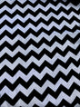 Poly Cotton Chevron Print Fabric - Black On White Chevron Zig Zag, 58-60" Width, 1" Repeat (1 Yard)