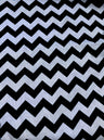 Poly Cotton Chevron Print Fabric - Black On White Chevron Zig Zag, 58-60" Width, 1" Repeat (1 Yard)