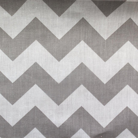 Poly Cotton Chevron Print Fabric - Black On White Chevron Zig Zag, 58-60" Width, 1" Repeat (1 Yard)