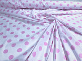 Poly Cotton Polka Dot Print Poly Cotton Fabric - Black Dot On Red, 58" Width (1 Yard)