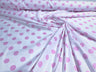 Poly Cotton Polka Dot Print Poly Cotton Fabric - Black Dot On Red, 58" Width (1 Yard)