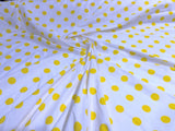 Poly Cotton Polka Dot Print Poly Cotton Fabric - Black Dot On Red, 58" Width (1 Yard)