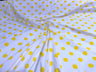 Poly Cotton Polka Dot Print Poly Cotton Fabric - Black Dot On Red, 58" Width (1 Yard)