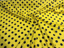 Poly Cotton Polka Dot Print Poly Cotton Fabric - Black Dot On Red, 58" Width (1 Yard)