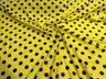 Poly Cotton Polka Dot Print Poly Cotton Fabric - Black Dot On Red, 58" Width (1 Yard)