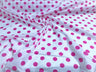 Poly Cotton Polka Dot Print Poly Cotton Fabric - Black Dot On Red, 58" Width (1 Yard)