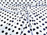 Poly Cotton Polka Dot Print Poly Cotton Fabric - Black Dot On Red, 58" Width (1 Yard)