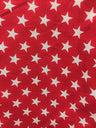 Poly Cotton Star Print Poly Cotton Fabric - Red Stars On White, 58" Width (1 Yard)