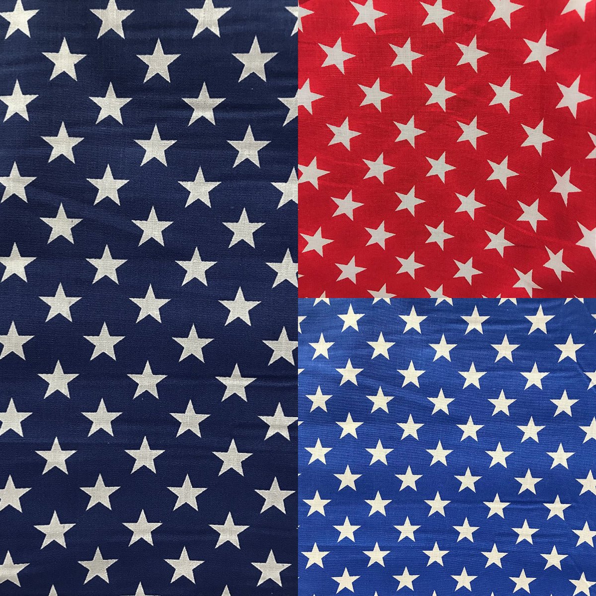 Poly Cotton Star Print Poly Cotton Fabric - Red Stars On White, 58" Width (1 Yard)