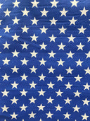 Poly Cotton Star Print Poly Cotton Fabric - Red Stars On White, 58" Width (1 Yard)