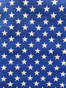 Poly Cotton Star Print Poly Cotton Fabric - Red Stars On White, 58" Width (1 Yard)