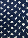 Poly Cotton Star Print Poly Cotton Fabric - Red Stars On White, 58" Width (1 Yard)