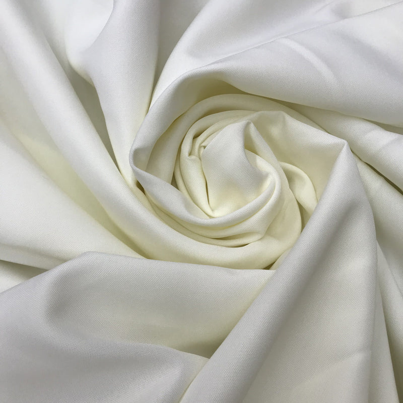 Poly Poplin Polyester Fabric - Ivory, 59/60" Width (1 Yard)