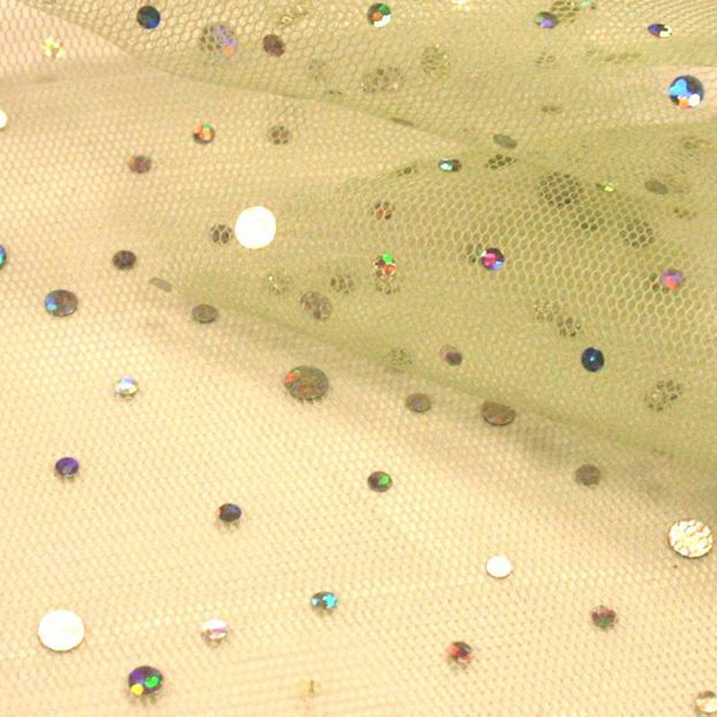 1 Yard Lime Holographic Poly Mesh Fabric 58/60" Wide Sheer Polyester for Party Decor