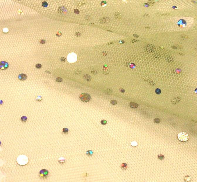 Poly Mesh With Hologram 100 Percent Polyester Fabric - Lime, 58/60" Width (1 Yard)
