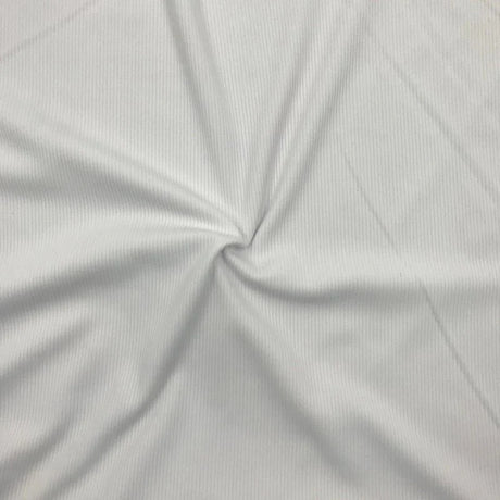 2x2 Rib Poly-Spandex Fabric PFP White Activewear
