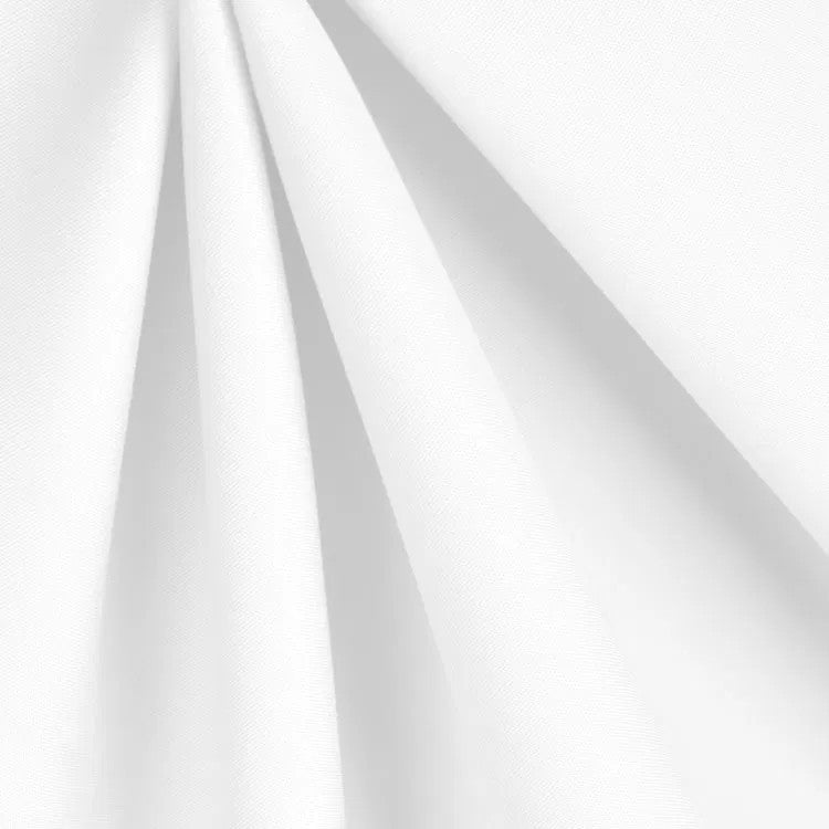 Poly Cotton Solid White Fabric - White, 57/58" Width