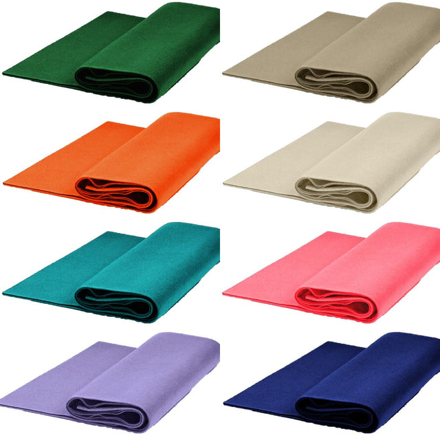 Polyester Felt Fabric - 72" Width, 300 GSM, 2.10 Mm, Insulating, Multiple Colors (1 Yard)