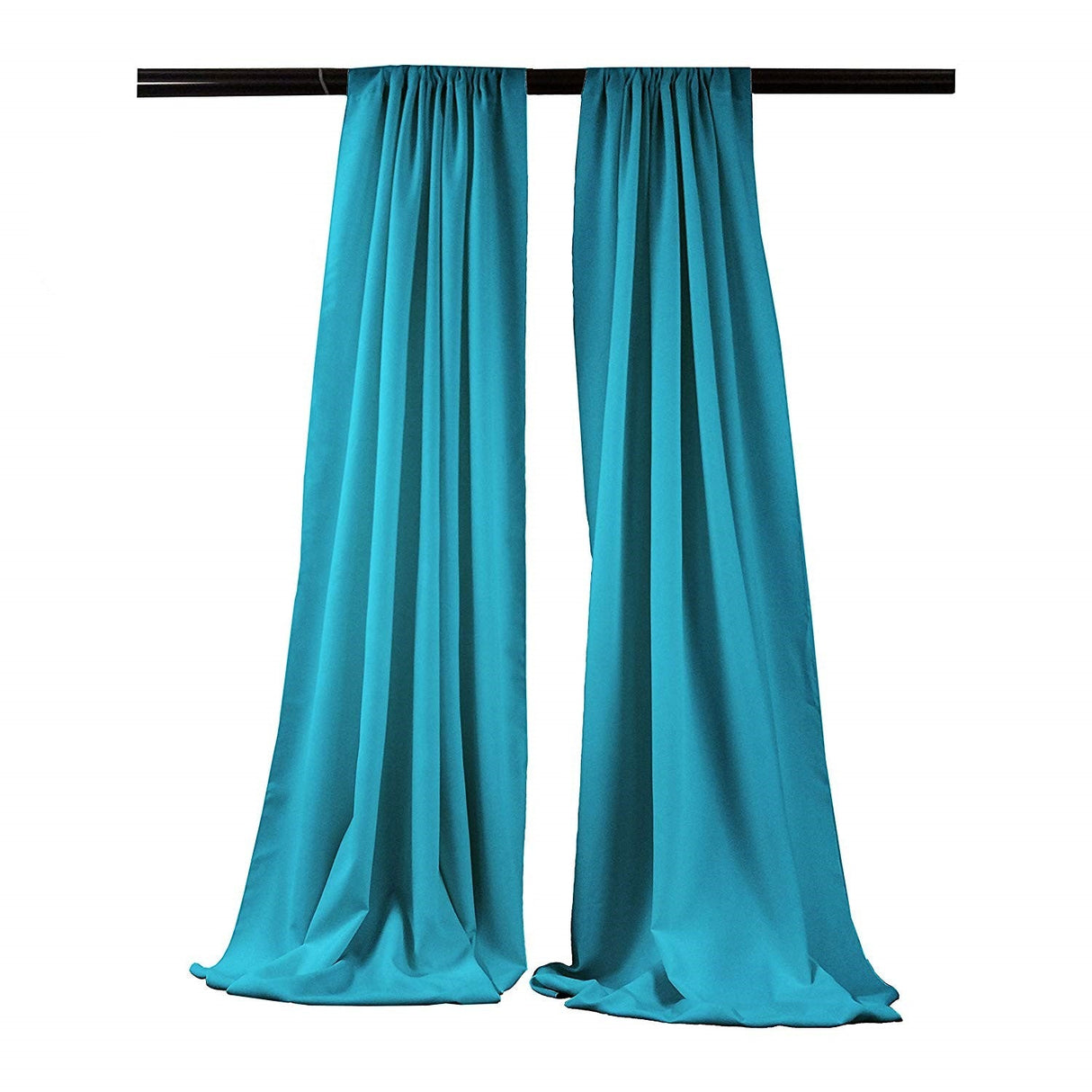 Polyester Poplin Fabric - Backdrop Drape Curtain Panel, Curtain Room Divider, 5 Feet Wide X 9 Feet High, 2 Panels (1 Set)