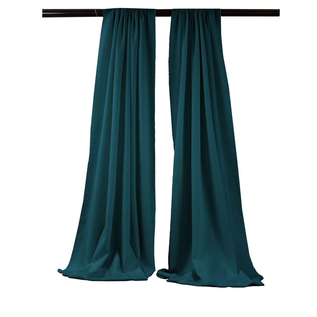 Polyester Poplin Fabric - Backdrop Drape Curtain Panel, Curtain Room Divider, 5 Feet Wide X 9 Feet High, 2 Panels (1 Set)