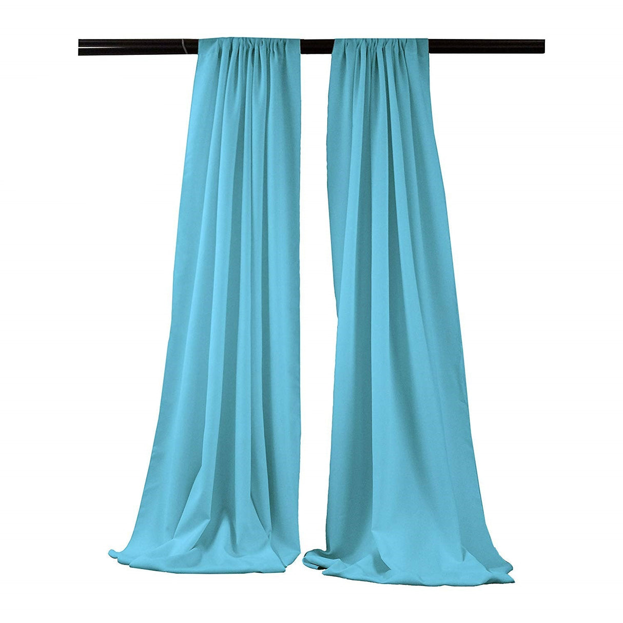 Polyester Poplin Fabric - Backdrop Drape Curtain Panel, Curtain Room Divider, 5 Feet Wide X 9 Feet High, 2 Panels (1 Set)