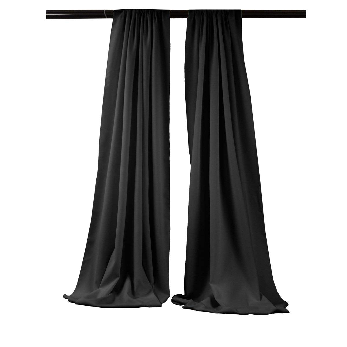 Polyester Poplin Fabric - Backdrop Drape Curtain Panel, Curtain Room Divider, 5 Feet Wide X 9 Feet High, 2 Panels (1 Set)
