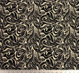 Wool Peach Polyester Fabric - Black/Ivory Print, 58/60" Width