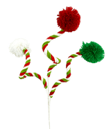 Pom Pom Spray 31 Inch Colorful Christmas Whimsical Decor