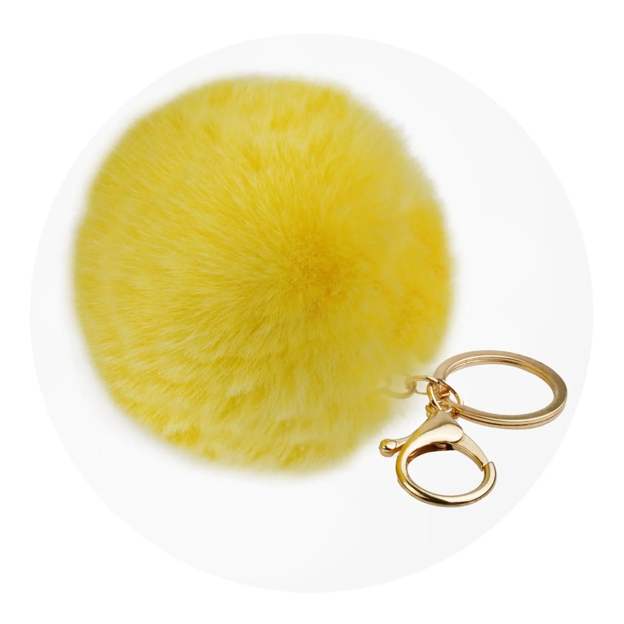 Pom Pom Round Key Chain - Yellow
