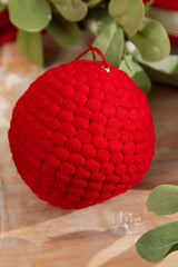 4" Knit Pom Pom Ball Ornament