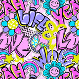 Printed Spandex Pop Life Graffiti Mix