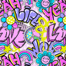 Printed Spandex Pop Life Graffiti Mix