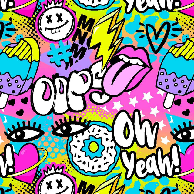 Printed Spandex Pop Life Graffiti Mix